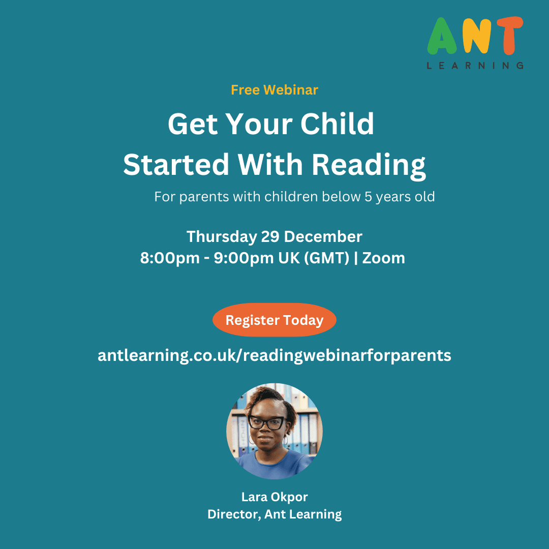 Free Webinar (29 Dec): Get Your Child Started With Reading - Ant Learning